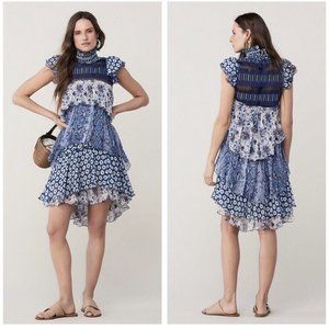 Diane Von Furstenberg Blue Tiered Matilda Dress